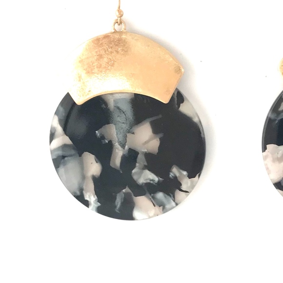 Gold and Black Deco Earrings - Picture 4 of 6